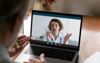 A Man Connecting with His Home Care Agency Through Video Chat