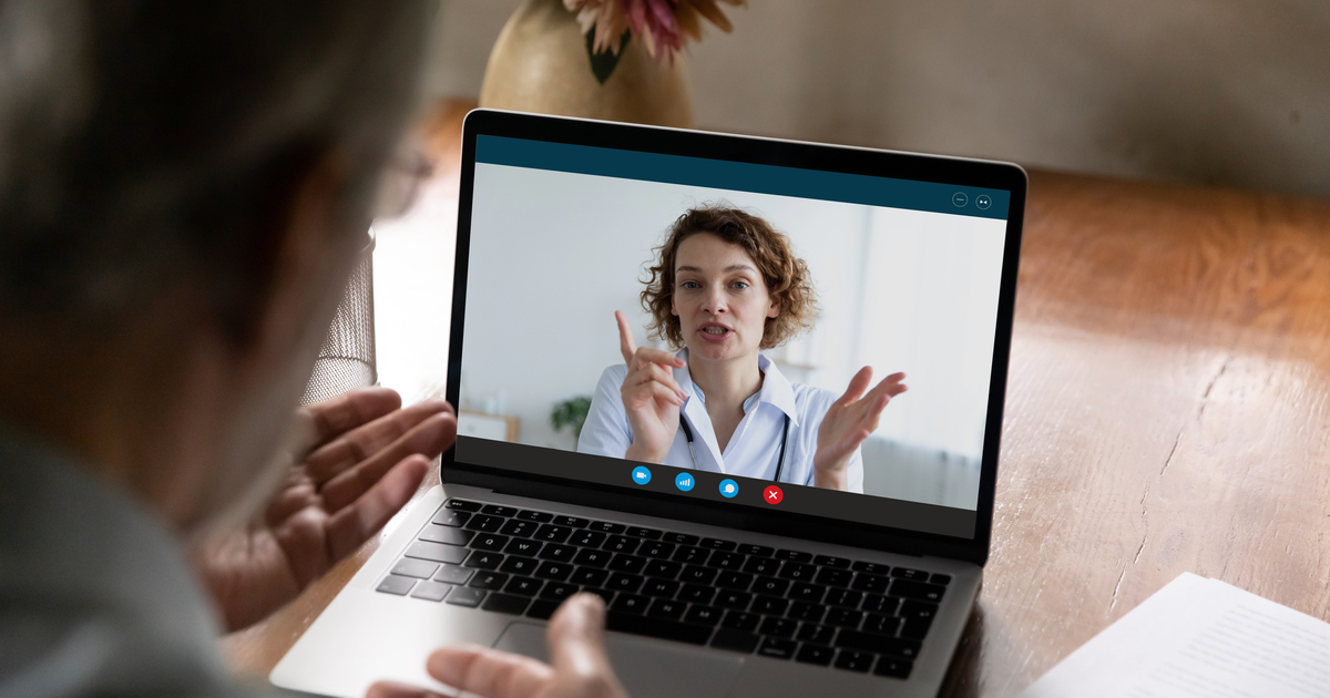 A Man Connecting with His Home Care Agency Through Video Chat