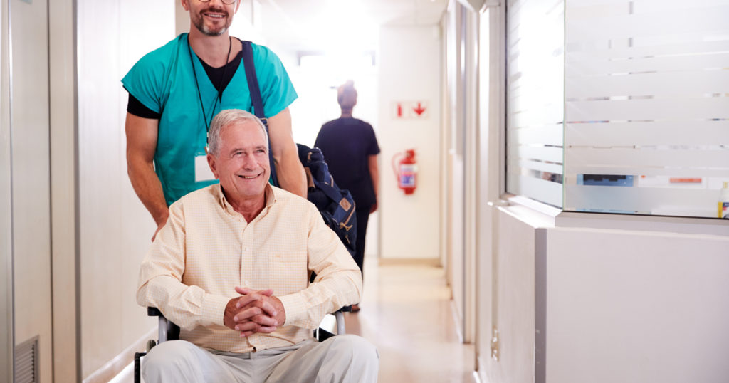 This senior is now transitioning from hospital to home.