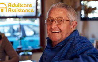 Seniors like this happy one can age in place when you address the challenges of long-distance caregiving.