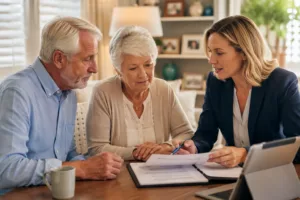 Care Manager with a senior couple